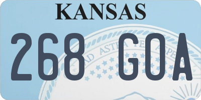 KS license plate 268GOA