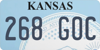 KS license plate 268GOC