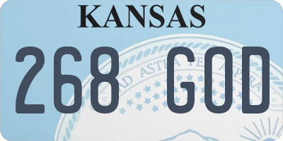 KS license plate 268GOD
