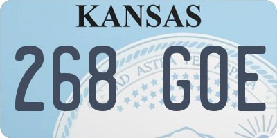 KS license plate 268GOE