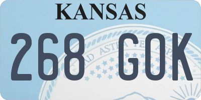 KS license plate 268GOK