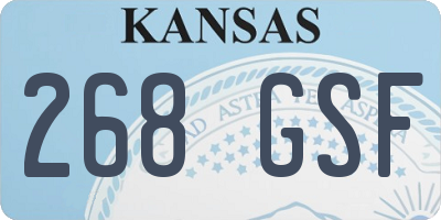 KS license plate 268GSF