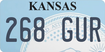 KS license plate 268GUR