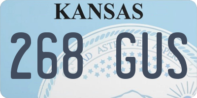 KS license plate 268GUS
