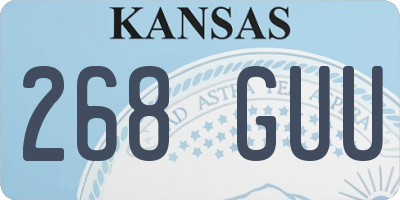 KS license plate 268GUU