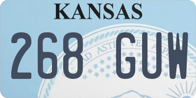 KS license plate 268GUW
