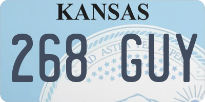 KS license plate 268GUY