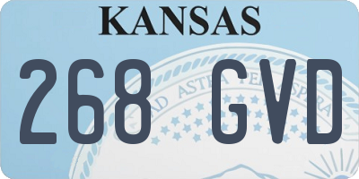 KS license plate 268GVD