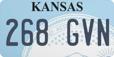 KS license plate 268GVN