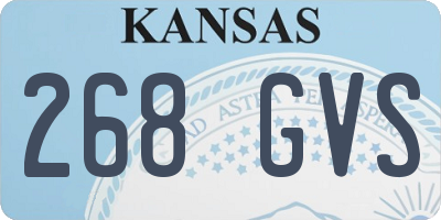 KS license plate 268GVS