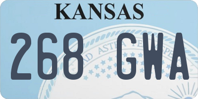 KS license plate 268GWA