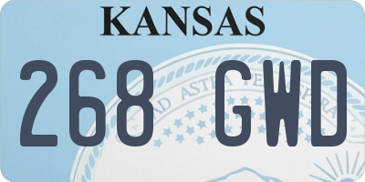KS license plate 268GWD