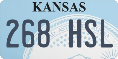 KS license plate 268HSL