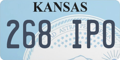 KS license plate 268IPO