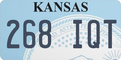 KS license plate 268IQT