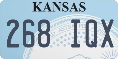 KS license plate 268IQX