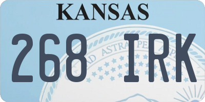 KS license plate 268IRK