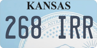 KS license plate 268IRR