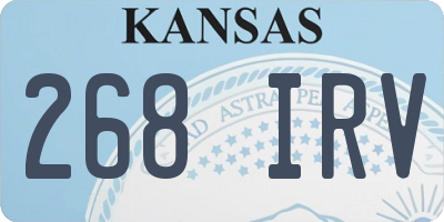 KS license plate 268IRV