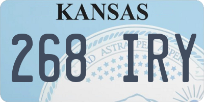 KS license plate 268IRY