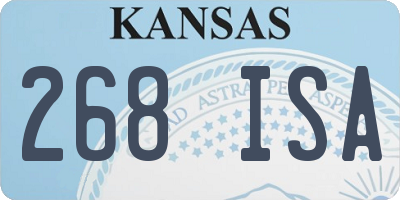 KS license plate 268ISA