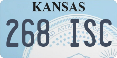 KS license plate 268ISC