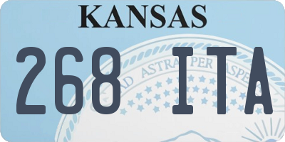 KS license plate 268ITA