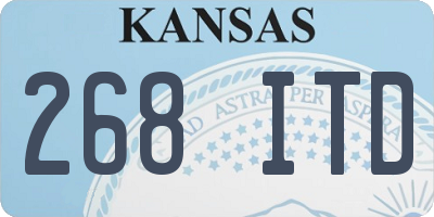 KS license plate 268ITD