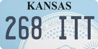 KS license plate 268ITT