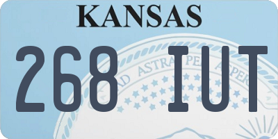 KS license plate 268IUT