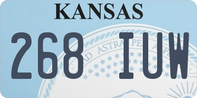 KS license plate 268IUW