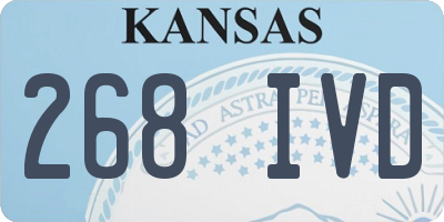 KS license plate 268IVD