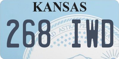KS license plate 268IWD