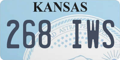 KS license plate 268IWS