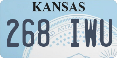 KS license plate 268IWU