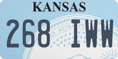 KS license plate 268IWW