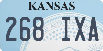 KS license plate 268IXA
