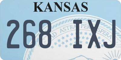 KS license plate 268IXJ