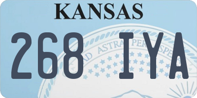 KS license plate 268IYA