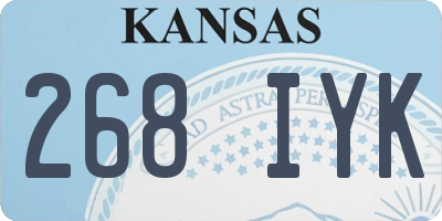 KS license plate 268IYK