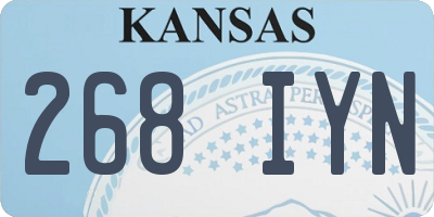 KS license plate 268IYN