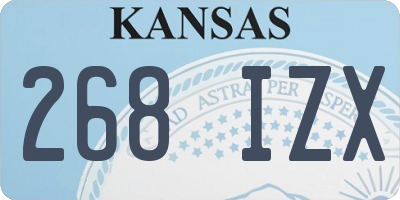 KS license plate 268IZX
