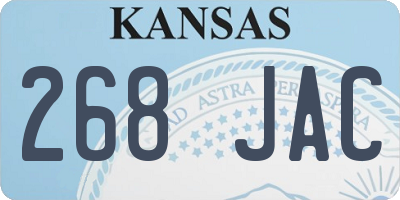 KS license plate 268JAC