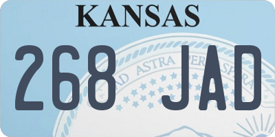 KS license plate 268JAD