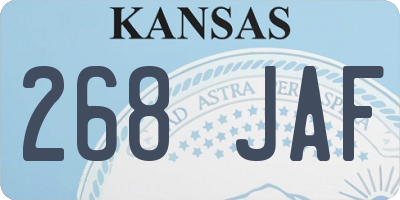 KS license plate 268JAF