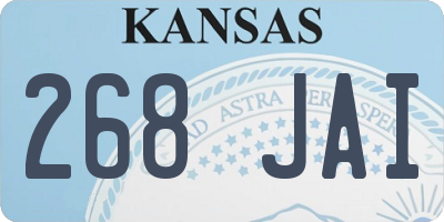 KS license plate 268JAI