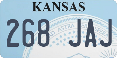 KS license plate 268JAJ