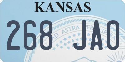 KS license plate 268JAO