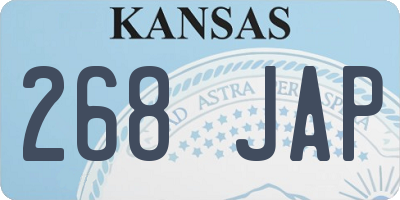 KS license plate 268JAP