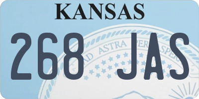 KS license plate 268JAS
